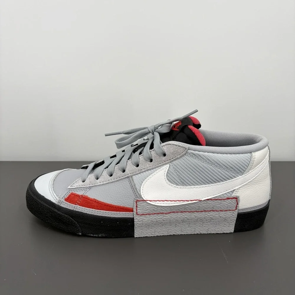 Nike Blazer Pro Club Low Mens Size 9.5 Gray Red Black Athletic Shoes Sneakers